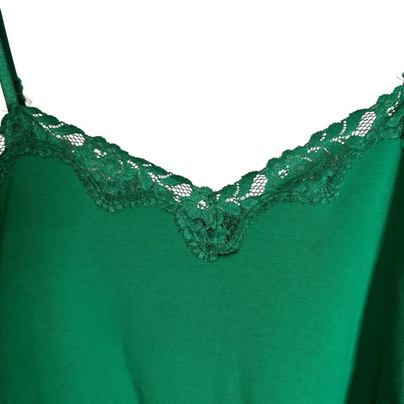 NWT St. John’s Bay Green Lace Trim Tank Top Women’s Size 2X Shelf Bra Y2K Casual - Picture 3 of 13